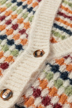 Load image into Gallery viewer, Multicolour Dotty Pattern Knit Button Front V Neck Sweater Cardigan