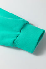 Load image into Gallery viewer, Sea Green Oversize Blessed Embroidered Mock Neck Sweatshirt