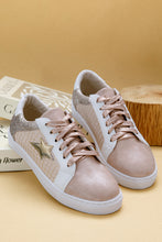 Load image into Gallery viewer, Dearlove Gold Glitter Star Patchwork PU Leather Lace-up Sneakers