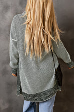 Load image into Gallery viewer, Gray Plaid Knitted Long Open Front Cardigan