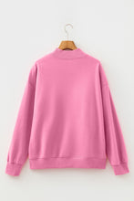 Load image into Gallery viewer, Bright Pink Oversize Blessed Embroidered Mock Neck Sweatshirt