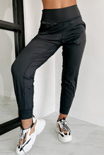Load image into Gallery viewer, Black Exposed Seam High Waist Pocketed Joggers