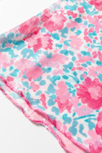 Load image into Gallery viewer, Pink Slim Fit Floral Mesh Long Sleeve Mock Neck Top