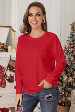 Load image into Gallery viewer, Red Plain Crew Neck Pullover Sweatshirt