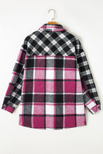 Load image into Gallery viewer, Black Plaid Colorblock Loose Shacket