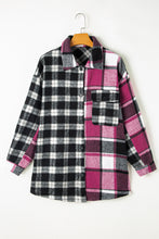 Load image into Gallery viewer, Black Plaid Colorblock Loose Shacket