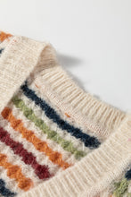 Load image into Gallery viewer, Multicolour Dotty Pattern Knit Button Front V Neck Sweater Cardigan