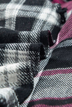 Load image into Gallery viewer, Black Plaid Colorblock Loose Shacket