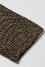 Load image into Gallery viewer, Dark Brown Button Up Contrast Knitted Sleeves Hooded Jacket