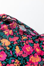 Load image into Gallery viewer, Rose Slim Fit Floral Mesh Long Sleeve Mock Neck Top