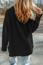 Load image into Gallery viewer, Black Contrast Flap Pockets Relaxed Shacket