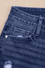 Load image into Gallery viewer, Real Teal Folded Cuffs Distressed Straight High Waist Jeans