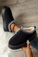 Load image into Gallery viewer, Black Contrast Print Suede Plush Lined Snow Boots
