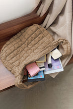 Load image into Gallery viewer, Light French Beige Quilted Zipper Large Shoulder Bag
