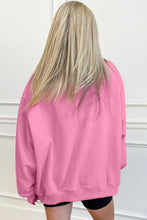 Load image into Gallery viewer, Bright Pink Oversize Blessed Embroidered Mock Neck Sweatshirt
