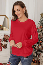 Load image into Gallery viewer, Red Plain Crew Neck Pullover Sweatshirt
