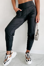 Load image into Gallery viewer, Black Exposed Seam High Waist Pocketed Joggers

