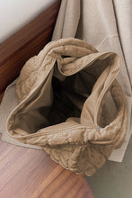 Load image into Gallery viewer, Light French Beige Quilted Zipper Large Shoulder Bag
