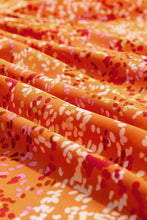 Load image into Gallery viewer, Orange Abstract Print Collared V Neck Babydoll Blouse
