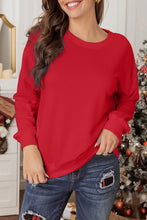 Load image into Gallery viewer, Red Plain Crew Neck Pullover Sweatshirt
