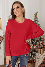 Load image into Gallery viewer, Red Plain Crew Neck Pullover Sweatshirt
