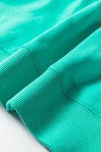 Load image into Gallery viewer, Sea Green Oversize Blessed Embroidered Mock Neck Sweatshirt
