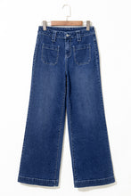 Load image into Gallery viewer, Sail Blue Wide Leg Pocketed High Waist Jeans
