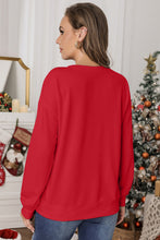 Load image into Gallery viewer, Red Plain Crew Neck Pullover Sweatshirt
