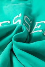 Load image into Gallery viewer, Sea Green Oversize Blessed Embroidered Mock Neck Sweatshirt
