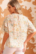 Load image into Gallery viewer, Multicolor Floral Print Wide Ruffle Sleeves Blouse
