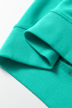 Load image into Gallery viewer, Sea Green Oversize Blessed Embroidered Mock Neck Sweatshirt
